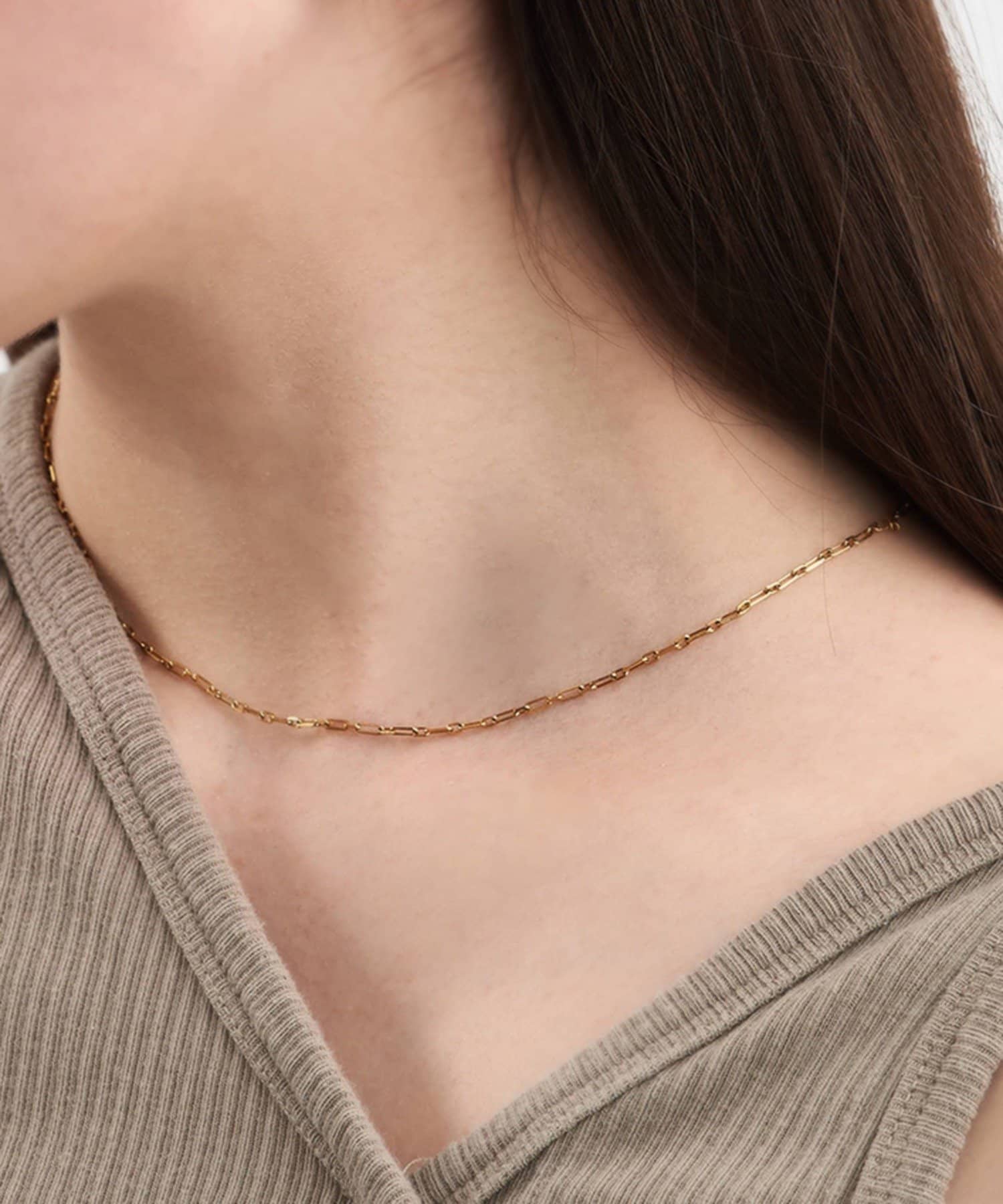 ステンレスシンプルチェーンネックレス ￥1,100(税込)
