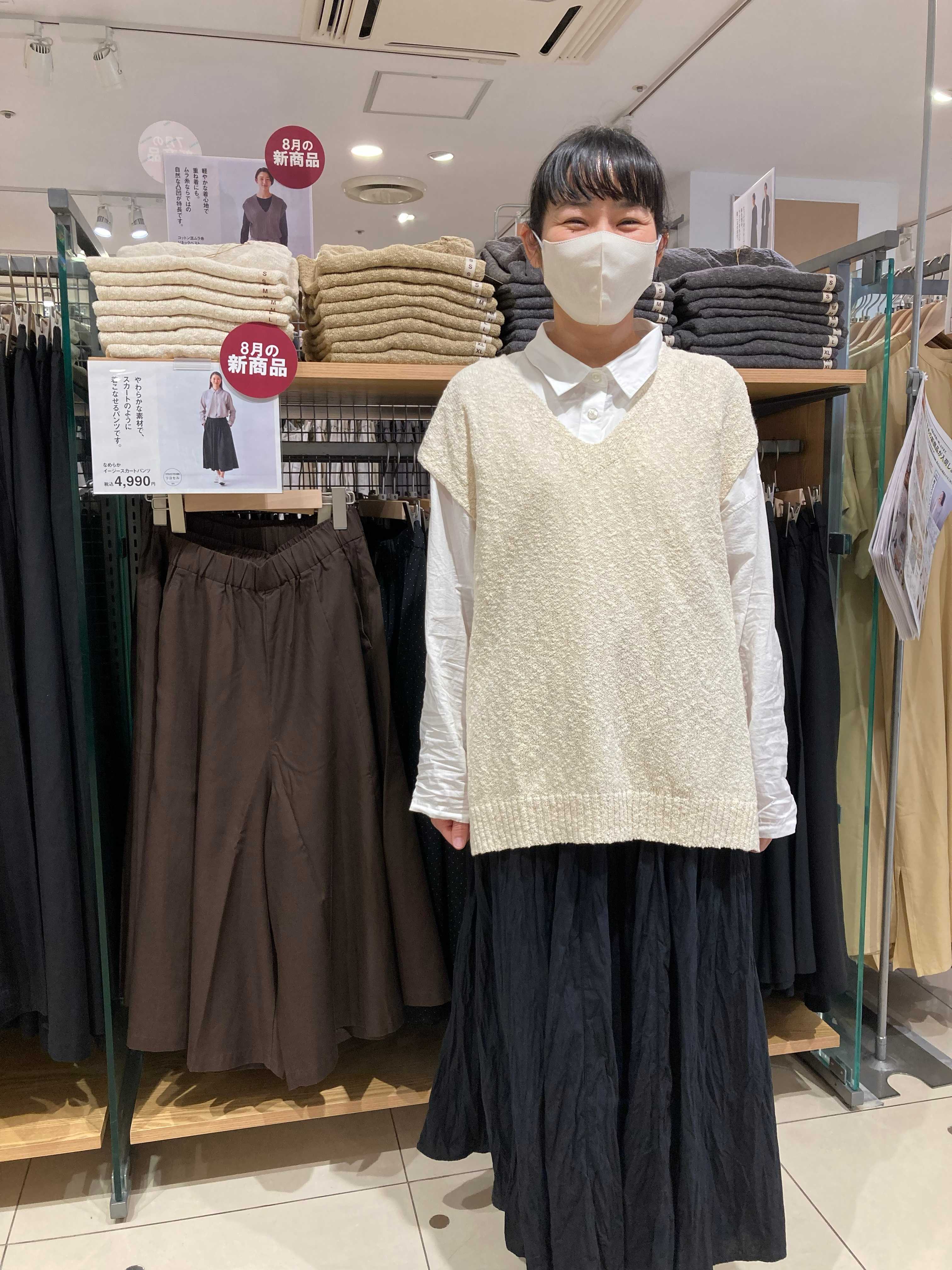 NEWコットン混ムラ糸Ｖネックベスト