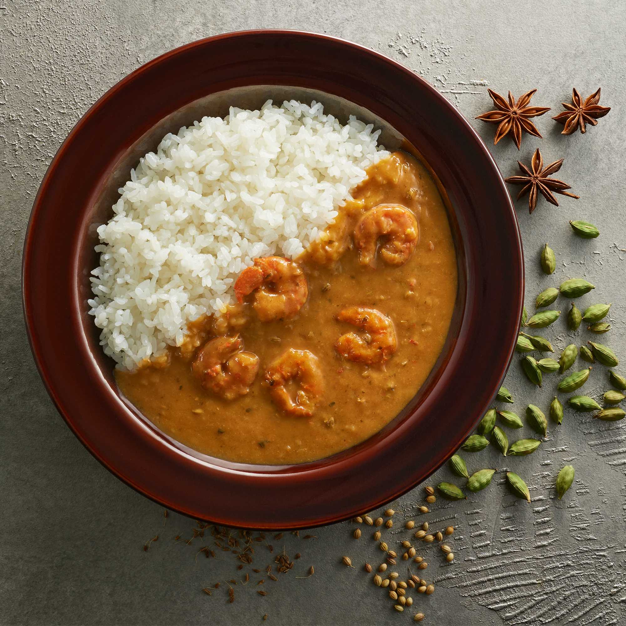 焙煎スパイスの海老のクリーミーカレー