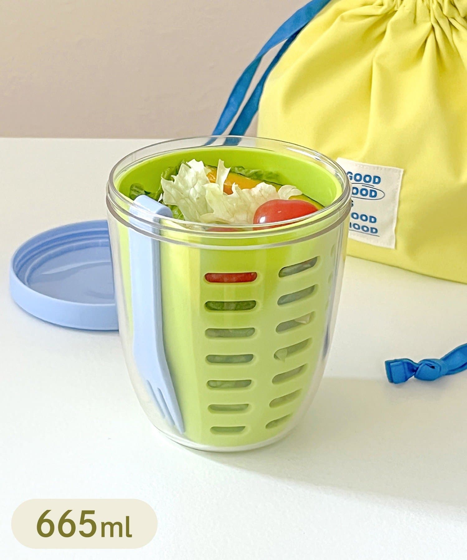 ザル付きサラダコンテナ ￥330(税込)