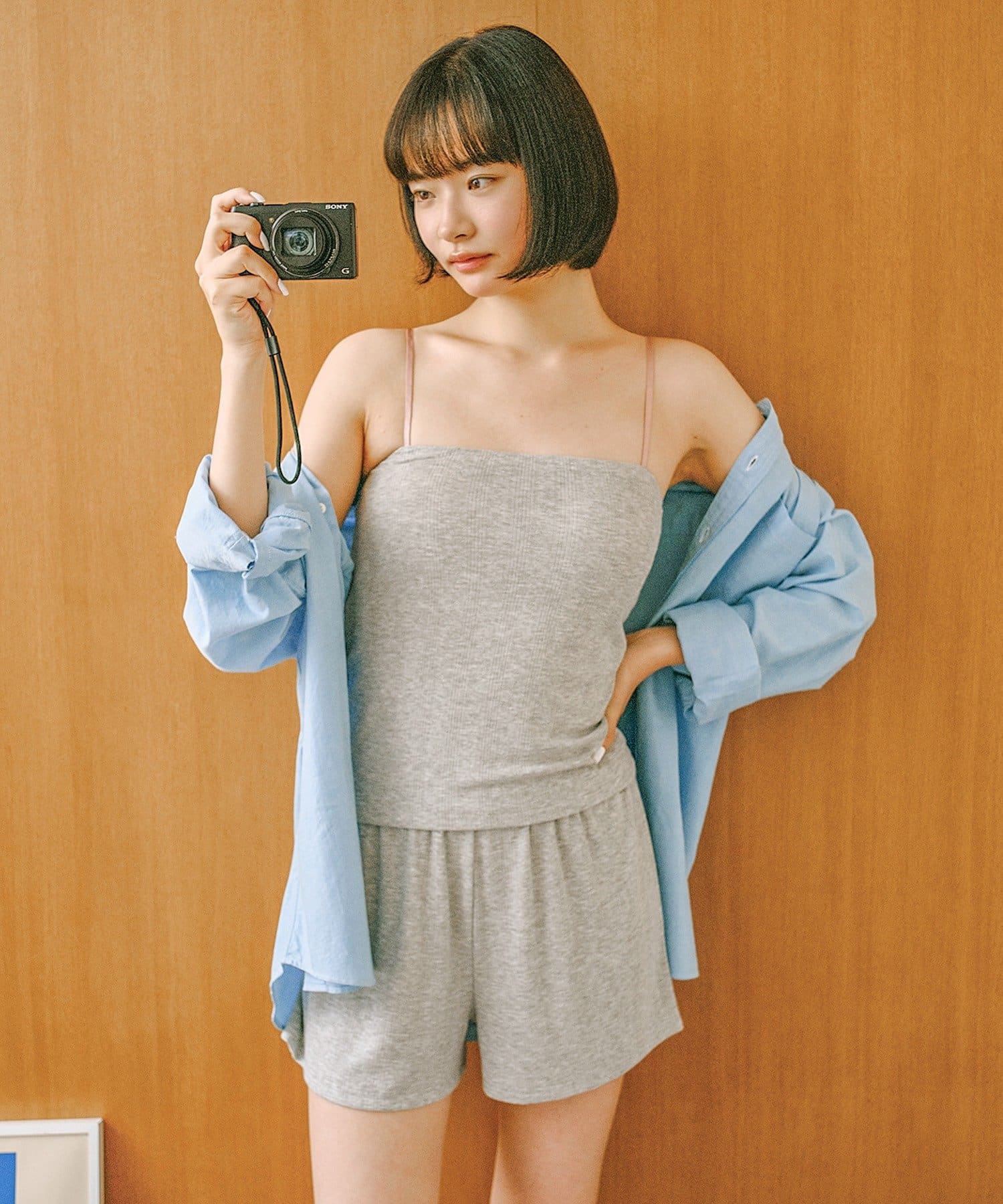 配色パット付キャミショートパンツセット 各サイズ ¥1,980(税込)